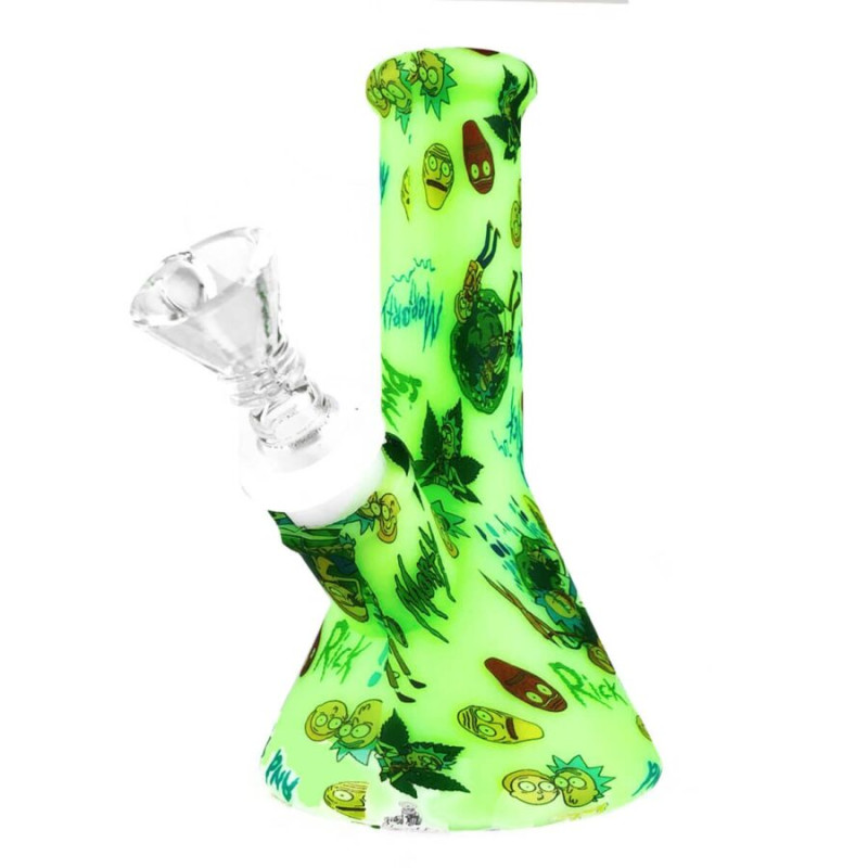 Silikona bongs" Cartoons Green" 13 cm